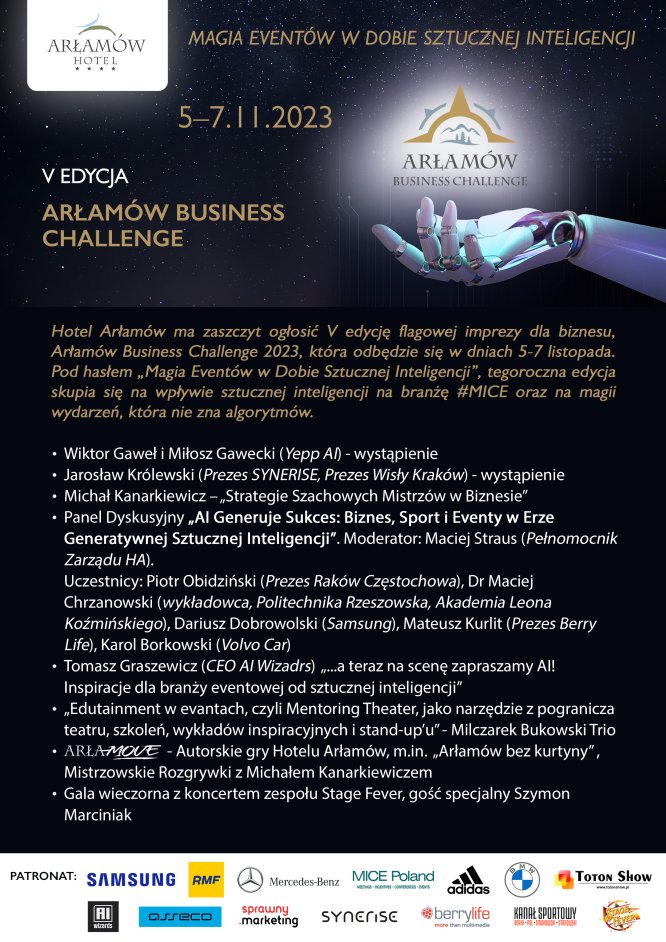 Arłamów Business Challenge 2023: Magia Eventów w Dobie Sztucznej Inteligencji 