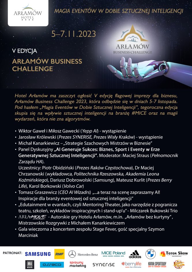Arłamów Business Challenge 2023: Magia Eventów w Dobie Sztucznej Inteligencji