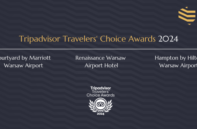 Warszawskie hotele przy lotnisku Okęcie wyróżnione nagrodą Tripadvisor Travelers' Choice Award 2024