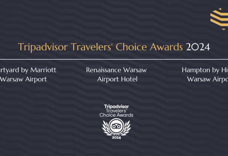 Warszawskie hotele przy lotnisku Okęcie wyróżnione nagrodą Tripadvisor Travelers' Choice Award 2024
