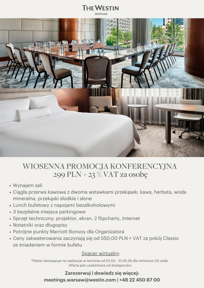 Wiosenna promocja w The Westin Warsaw!
