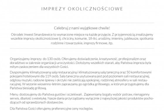 obiekt konferencyjny - INWEST SMARDZEWICE Ośrodek Szkoleniowo-Wypoczynkowy - Usługi - zdjęcie 2